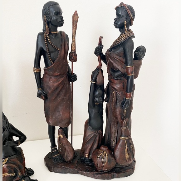 Vintage African Tribal Carved Figurine & Decor Set – 6 Pieces - Picture 2 of 6